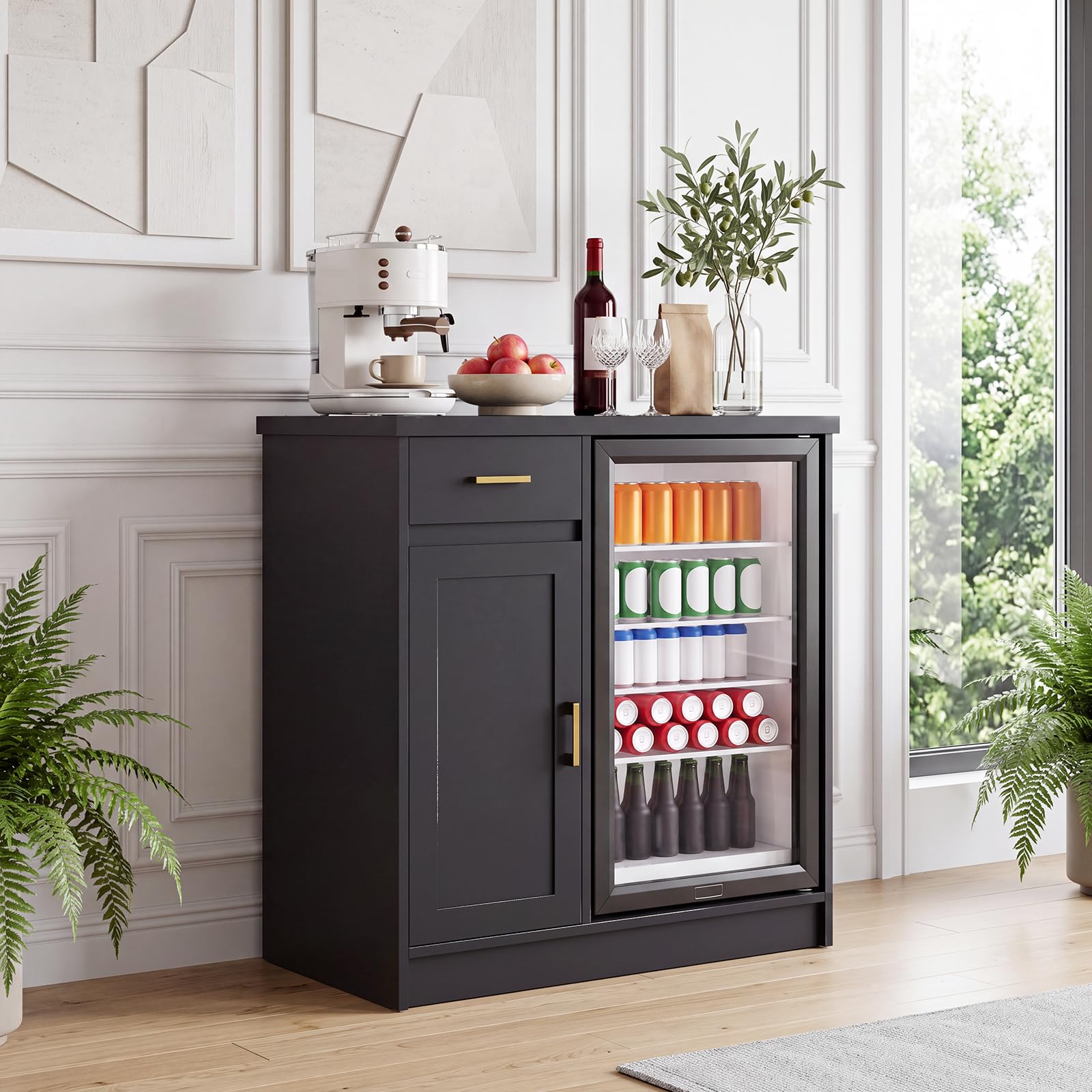 Home Bar And Cabinet - Винный барный шкаф в стиле фермерского
