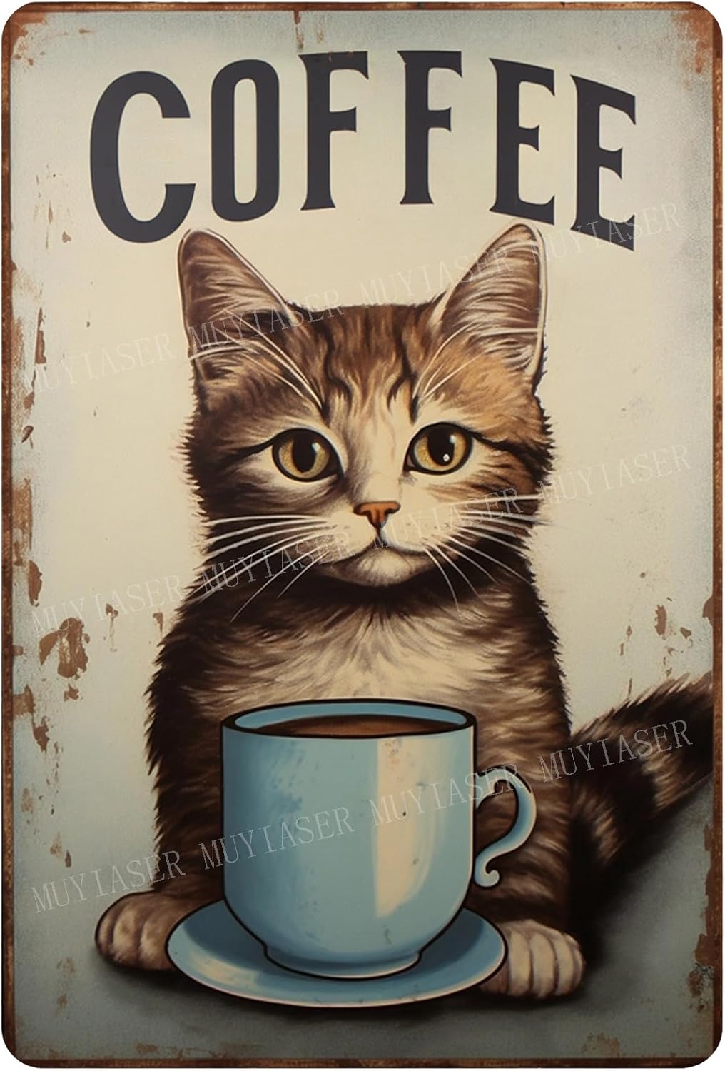 Home Bar And Coffee - Металлические таблички с кошачьей тематикой, ретро-вывески,