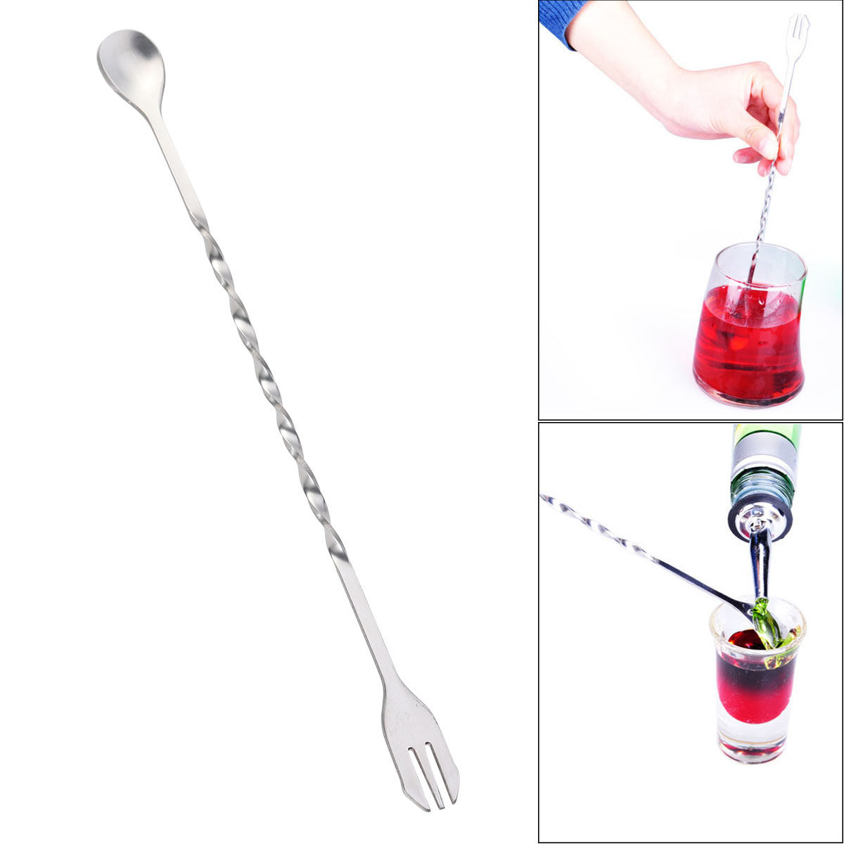 Bar Spoon Twisted - Ложка-вилка из нержавеющей стали для смешивания