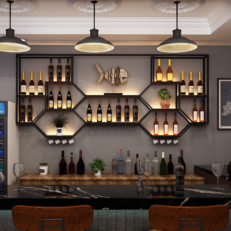 Home Bar And Cabinet - Металлические полки, винный шкаф, гостиная, кухня,