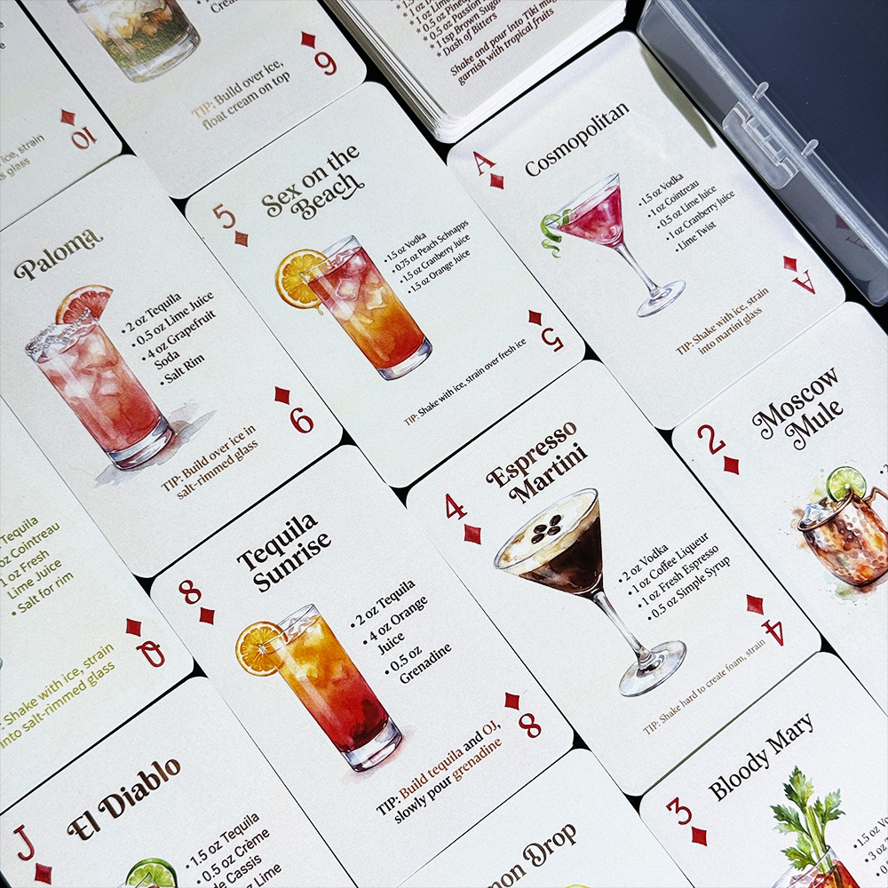 Колода из 54 карт с оригинальн – обзор и цена Cocktail Recipe Book