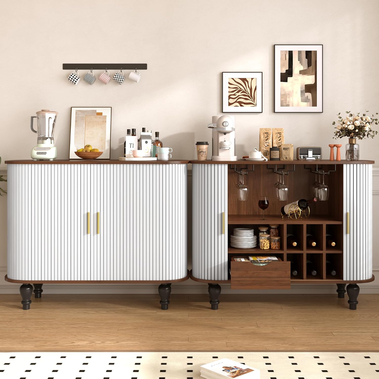 Белый барный шкаф с 6 полками  – обзор и цена Home Bar And Cabinet