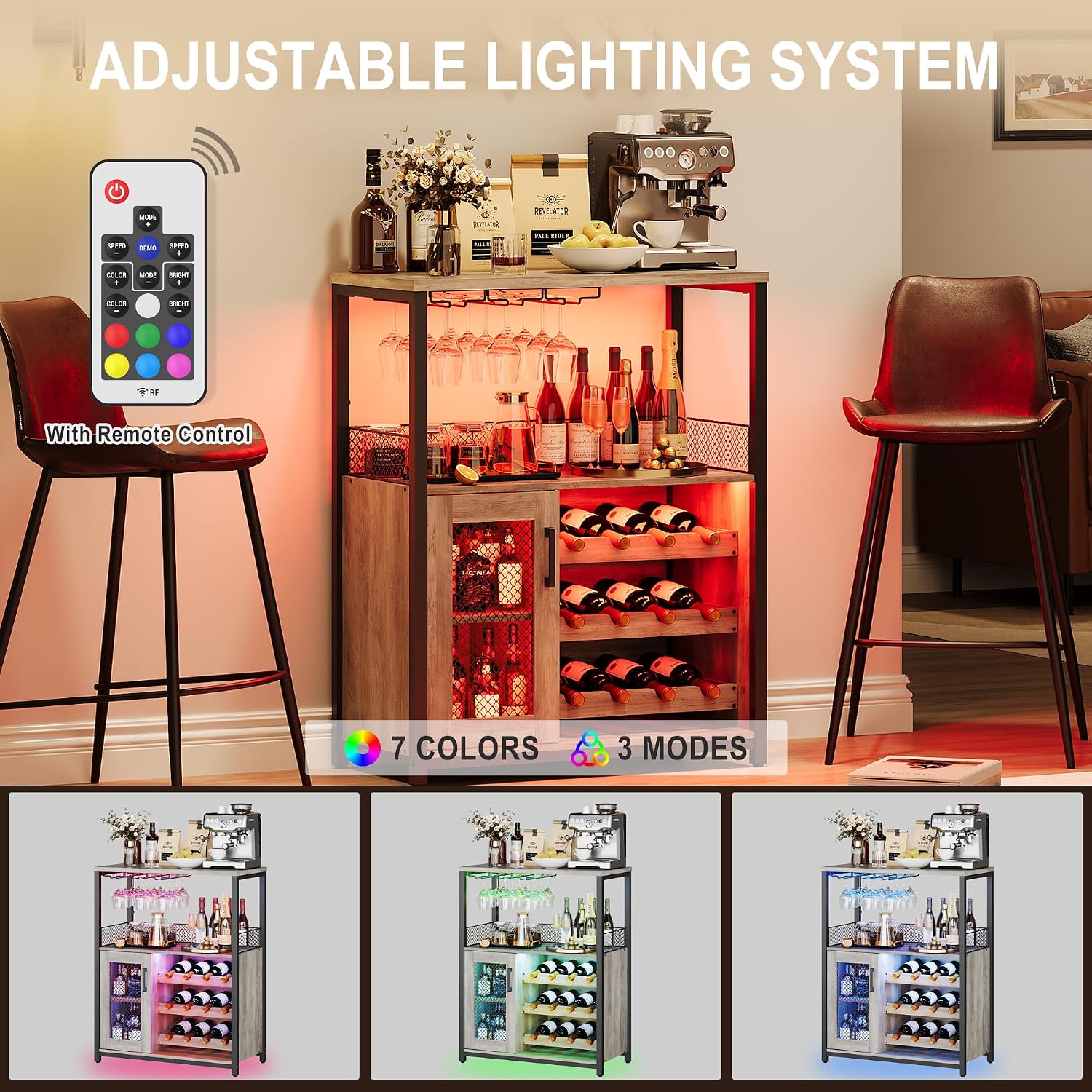 Трехъярусный винный шкаф с LED – обзор и цена Home Bar And Cabinet