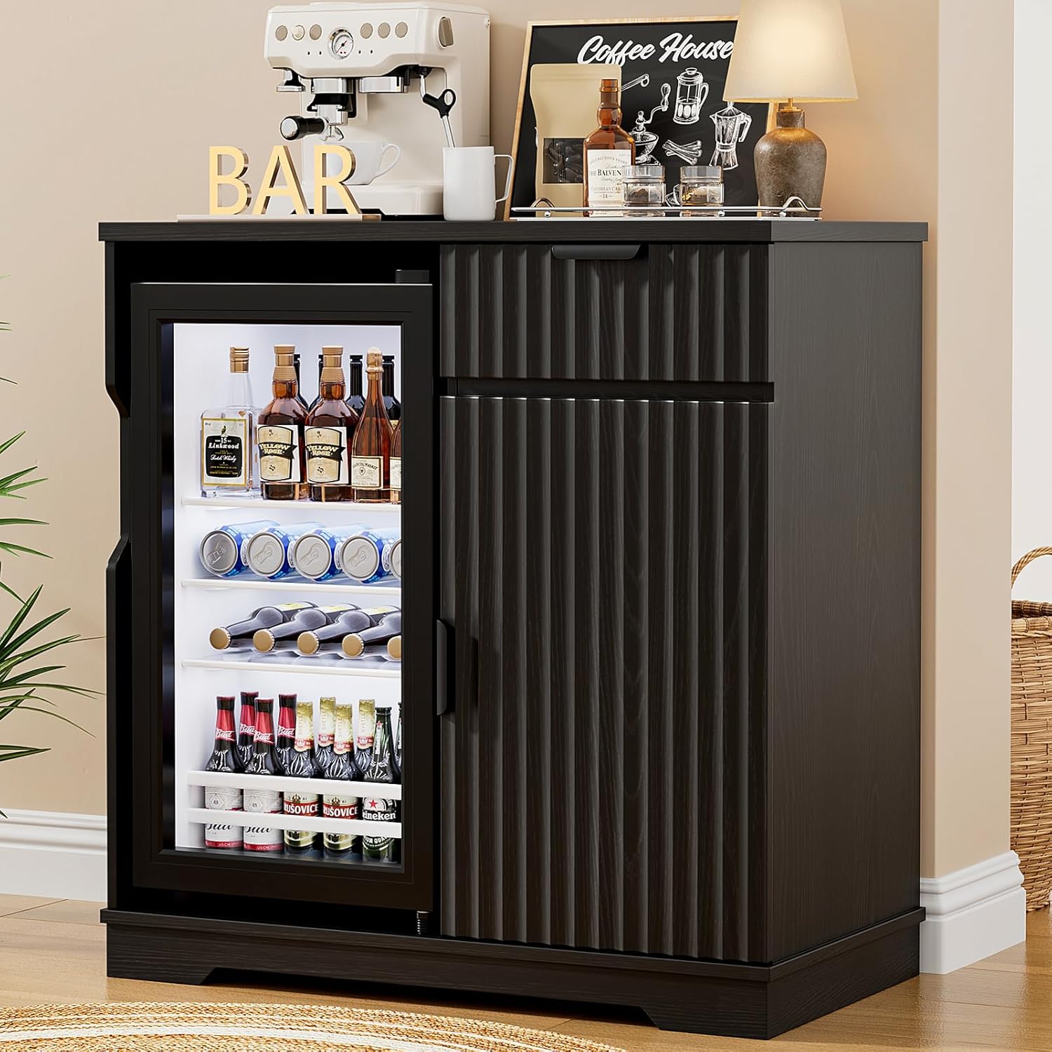 Барный шкаф для кофе с рифлено – обзор и цена Home Bar And Cabinet